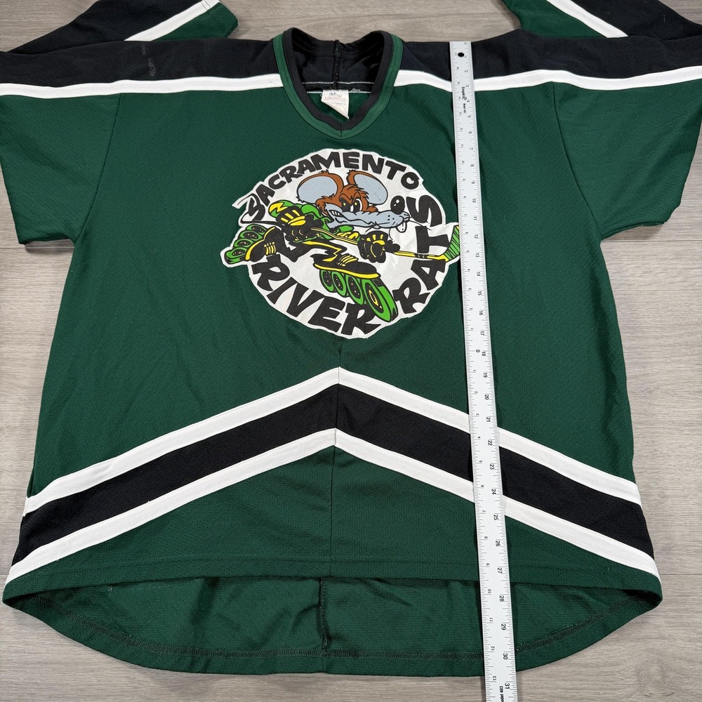 Vintage Sacramento River Rats Hockey Jersey Mens XL Green RHI Hockey CCM 90s - Picture 5 of 11
